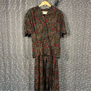 Pendleton Paisley Blouse and Skirt Set‎